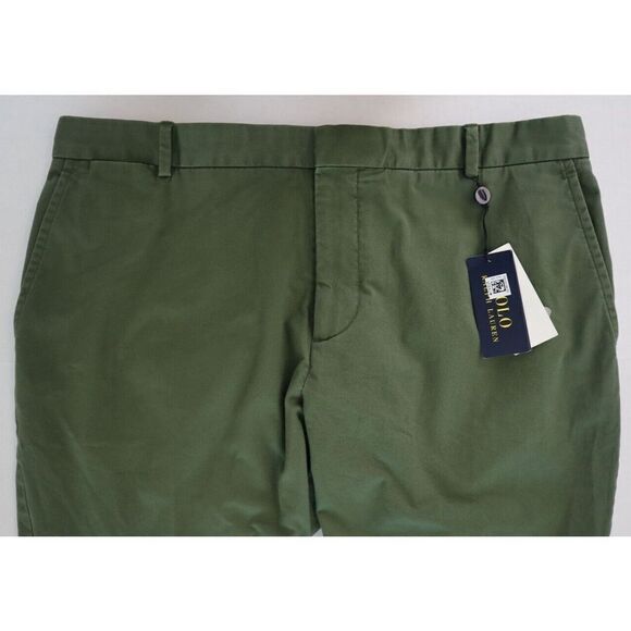 Polo Ralph Lauren Men's 38x34 New Army Olive Green Stretch Chino Suit Pants $148 - Picture 6 of 11